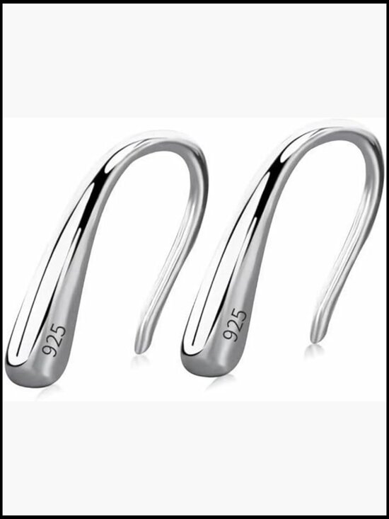 Jewelry - Sterling Silver Teardrop Threader Earrings Minimal Elegant Hypoallergenic